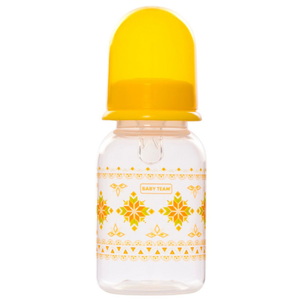 Пляшечка для годування з силіконовою соскою 1400_жовтий 125 мл (1400_жовтий)