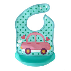 Дитячий слинявчик Машинка MGZ-0602(Turquoise) зі знімною кишенею (MGZ-0602(Turquoise))