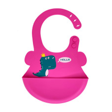 Слинявчик силіконовий "Діно" MGZ-0616(Pink) з кишенею (MGZ-0616(Pink))