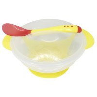 Тарілка на присосці прозора MGZ-0100(Yellow) з термоложкою та кришкою (MGZ-0100(Yellow))