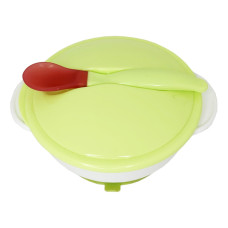 Тарілка на присосці з термоложкою та кришкою MGZ-0101(Green) 250 мл (MGZ-0101(Green))