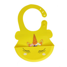 Слинявчик силіконовий "Єдиноріг" MGZ-0615(Yellow) з кишенею (MGZ-0615(Yellow))