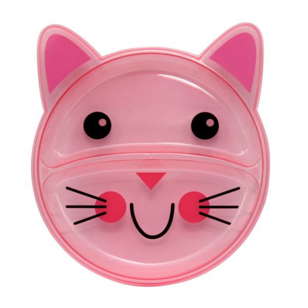 Дитяча секційна тарілочка "Кіт" 6000_кіт_рожевий (6000_кіт_рожевий)