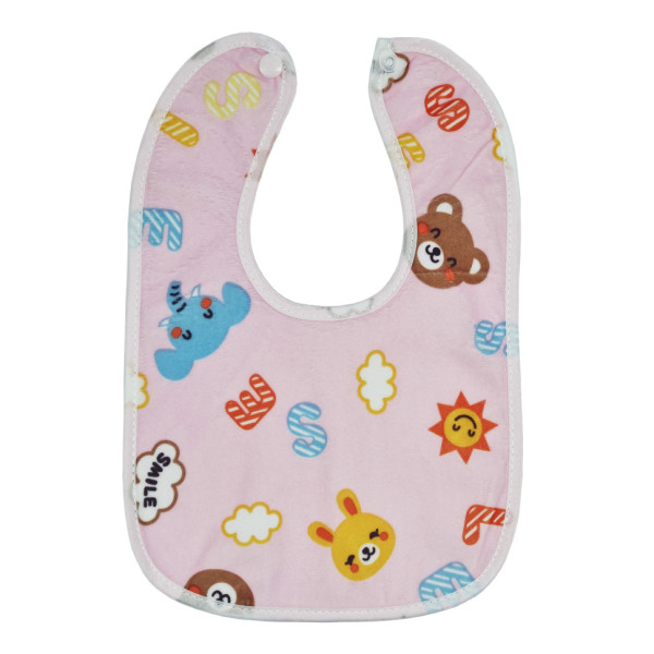 Дитячий слинявчик тканинний MGZ-0600(Pink) на кнопці (MGZ-0600(Pink))