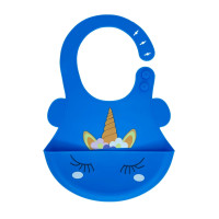 Слинявчик силіконовий "Єдиноріг" MGZ-0615(Blue) з кишенею (MGZ-0615(Blue))