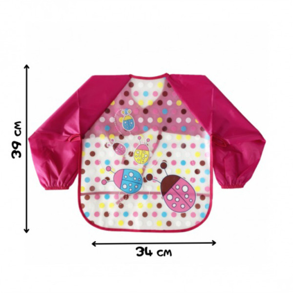 Слинявчик з рукавами "Сонечка" MGZ-0610-2 червоний, клейончатий, на зав`язках (MGZ-0610-2)