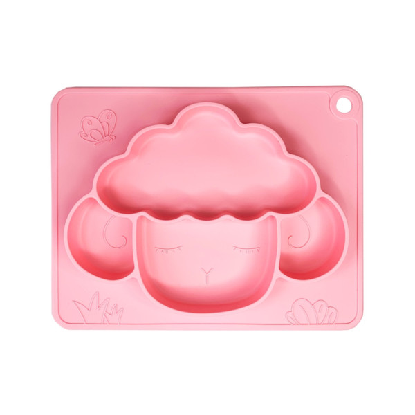Силіконова тарілка-килимок "Баранчик" MGZ-0125(Pink) 18х23 см (MGZ-0125(Pink))