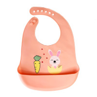 Слюнявчик силиконовый "Зайка" MGZ-0611(Red) с карманом(MGZ-0611(Red))