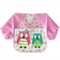 Слинявчик з рукавами "Сови" MGZ-0610-3 рожевий, клейончатий, на зав`язках (MGZ-0610-3)