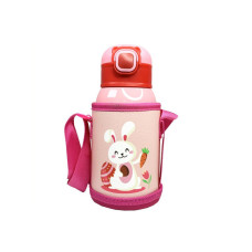 Термос-поїльник із силіконовою трубочкою Зайчик MGZ-0332, 500 мл                                                                      (MGZ-0332)