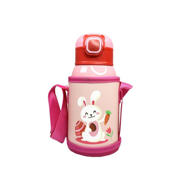 Термос-поїльник із силіконовою трубочкою Зайчик MGZ-0332, 500 мл                                                                      (MGZ-0332)