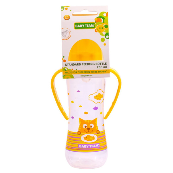 Пляшечка для годування з силіконовою соскою 1411_жовтий 250 мл (1411_жовтий)