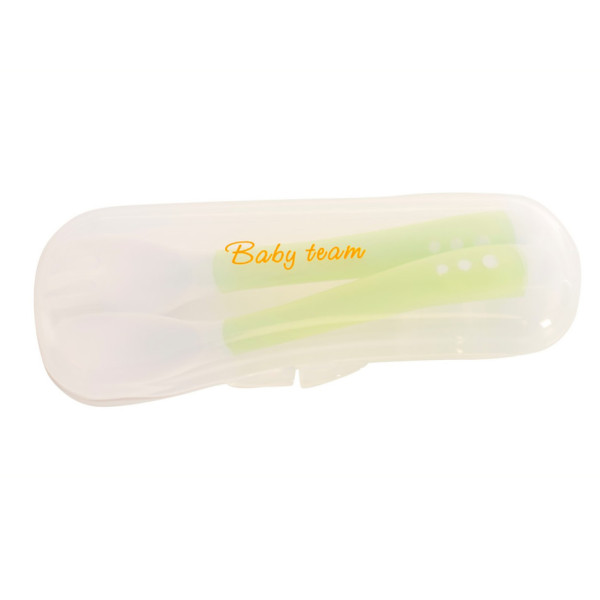 Дитячий набір для годування 6105_зелений (виделочка та ложечка) в футлярі                                                 (6105_зелений)