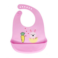 Слинявчик силіконовий "Зайчик" MGZ-0611 (Pink) з кишенею (MGZ-0611(Pink))