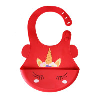 Слинявчик силіконовий "Єдиноріг" MGZ-0615(Red) з кишенею (MGZ-0615(Red))