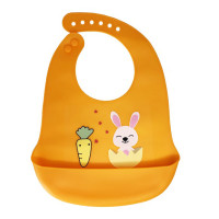 Слинявчик силіконовий "Зайка" MGZ-0611(Orange) з кишенею (MGZ-0611(Orange))