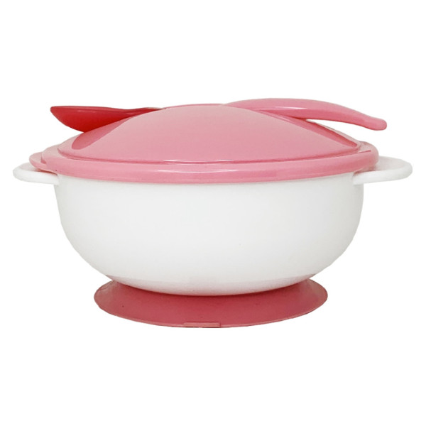 Тарілка на присосці з термоложкою та кришкою MGZ-0101(Pink) 250 мл (MGZ-0101(Pink))