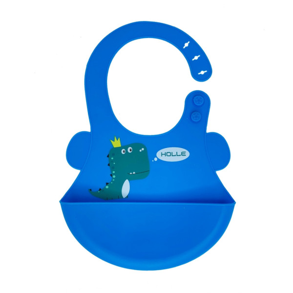 Слинявчик силіконовий "Діно" MGZ-0616(Blue) з кишенею (MGZ-0616(Blue))