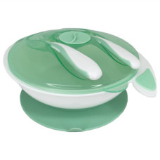 Тарілка на присосці з ложкою та виделкою MGZ-0109(Mint) 350 мл (MGZ-0109(Mint))