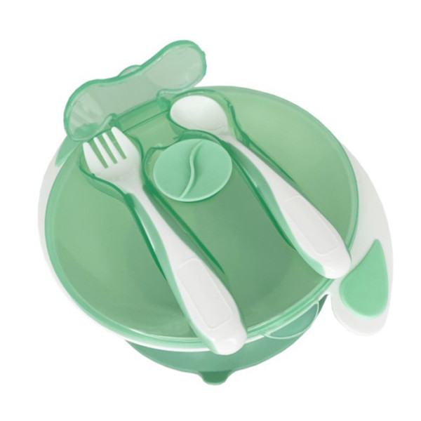Тарілка на присосці з ложкою та виделкою MGZ-0109(Mint) 350 мл (MGZ-0109(Mint))