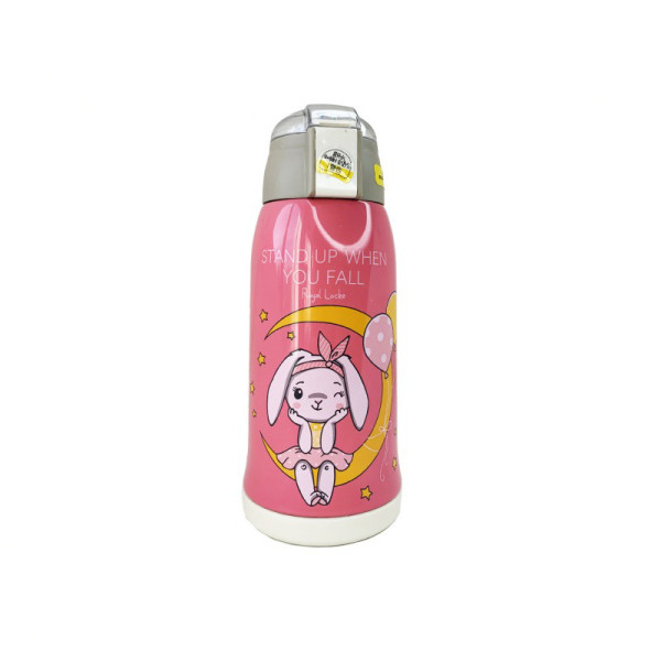 Дитячий термос-поїльник "Зайчик" MGZ-0324(Pink) з індикатором температури 550 мл (MGZ-0324(Pink))