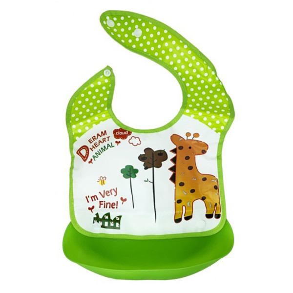 Дитячий слинявчик Трактор MGZ-0602(Green Giraffe) зі знімною кишенею (MGZ-0602(Green Giraffe))