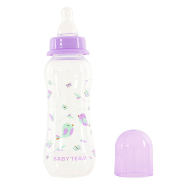 Пляшечка для годування з силіконовою соскою 1121_фіолетовий 250 мл (1121_фіолетовий)