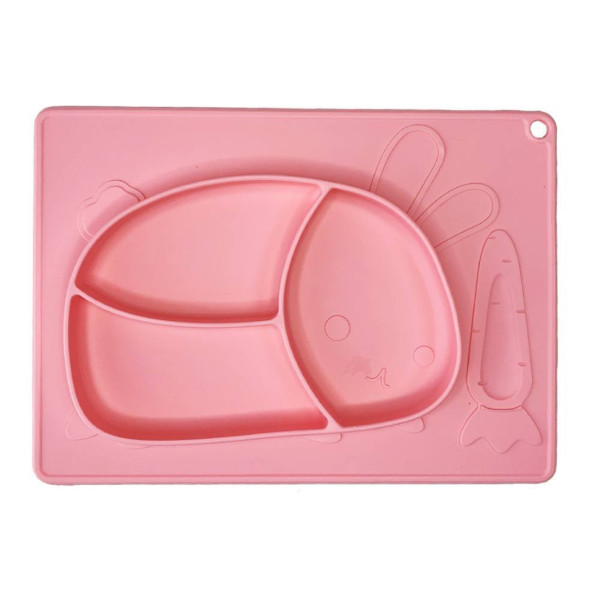 Силіконова тарілка-килимок "Зайчик" MGZ-0119(Coral) 19х27 см (MGZ-0119(Coral))