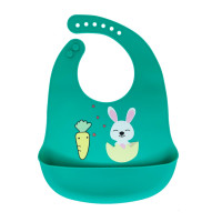 Слинявчик силіконовий "Зайчик" MGZ-0611 (Green) з кишенею (MGZ-0611(Green))