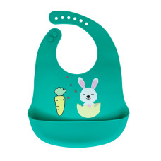 Слинявчик силіконовий "Зайчик" MGZ-0611 (Green) з кишенею (MGZ-0611(Green))