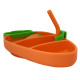 Дитяча силіконова тарілка з приладами "Морква" MGZ-0121 (MGZ-0121)