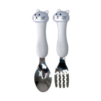 Дитячий набір ложка та виделка "Кіт" MGZ-0102(Cat) у футлярі (MGZ-0102(Cat))