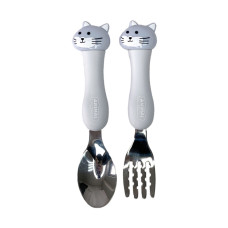 Дитячий набір ложка та виделка "Кіт" MGZ-0102(Cat) у футлярі (MGZ-0102(Cat))