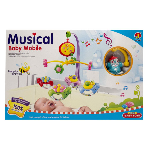 Дитячий мобіль на ліжечко "Клоуни" 6518D, музика (6518D)