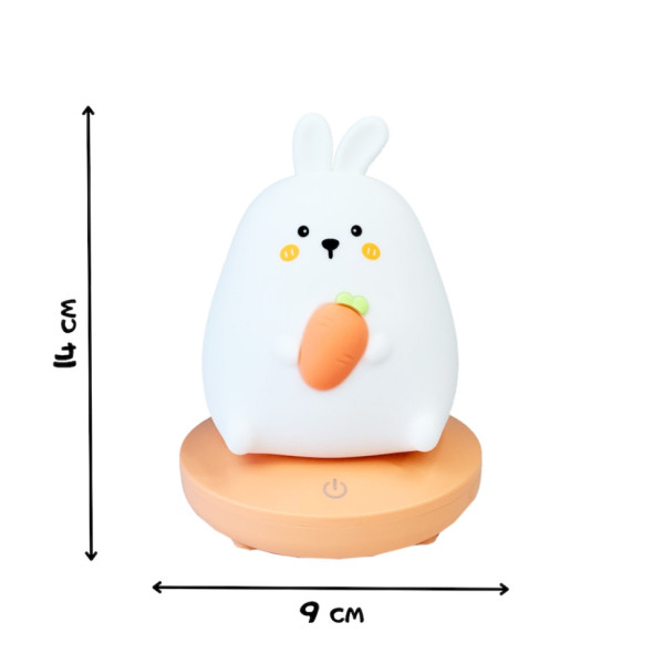 Нічник дитячий "Зайчик з морквою" MGZ-1403 портативний, зарядка від USB (MGZ-1403)