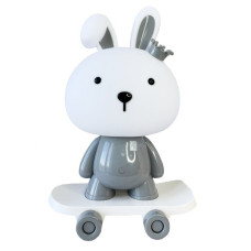 Нічник дитячий «Зайчик на скейті» MGZ-1407(Grey) живлення від USB (MGZ-1407(Grey))