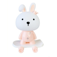 Нічник дитячий «Зайчик на скейті» MGZ-1407(Pink) живлення від USB (MGZ-1407(Pink))