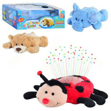 Детский плюшевый ночник BY 8017 R с колыбельными на укр. языке