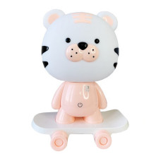Нічник дитячий «Тигр на скейті» MGZ-1408(Pink) мережевий, живлення від USB (MGZ-1408(Pink))