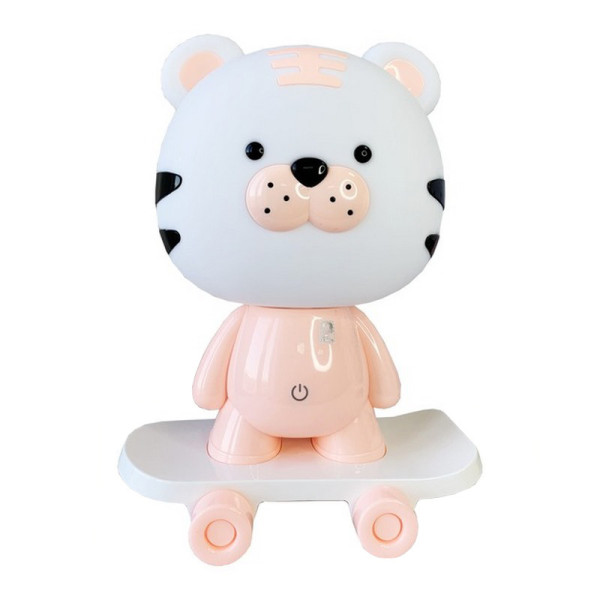 Нічник дитячий «Тигр на скейті» MGZ-1408(Pink) мережевий, живлення від USB (MGZ-1408(Pink))