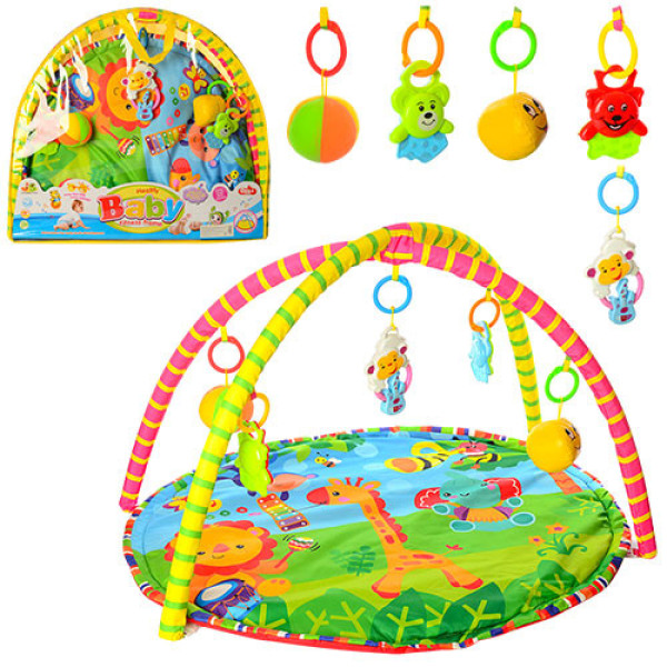 Игровой коврик для младенца 518-17 с дугами и погремушками