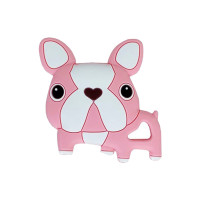Силиконовый прорезыватель "Бульдожка" MGZ-0414(Pink) розовый, 8х1х8 см(MGZ-0414(Pink))