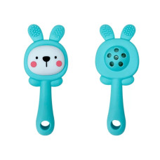 Силіконовий прорізувач-брязкальце "Зайка" MGZ-0427(Turquoise) (MGZ-0427(Turquoise))