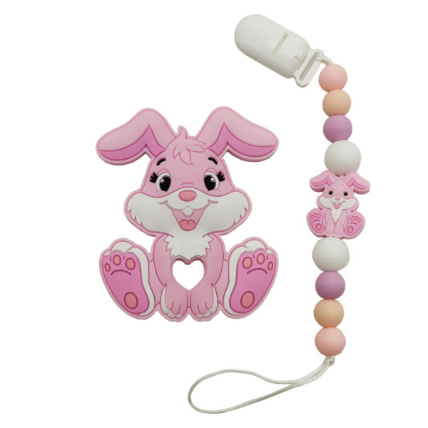 Прорізувач WD210921 Зайчик силіконове намисто  Рожевий (WD210921(Pink))