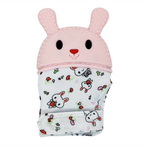 Прорізувач-рукавичка "Зайчик" MGZ-0404(Pink) на липучці (MGZ-0404(Pink))