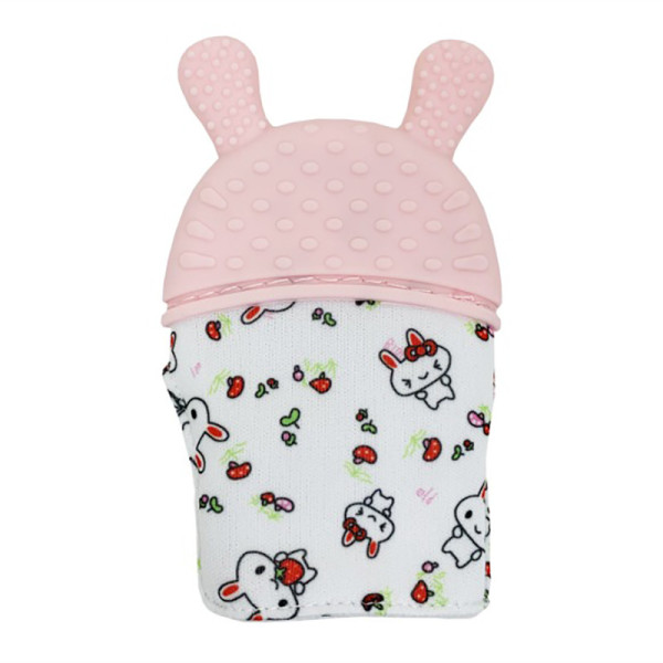 Прорізувач-рукавичка "Зайчик" MGZ-0404(Pink) на липучці (MGZ-0404(Pink))