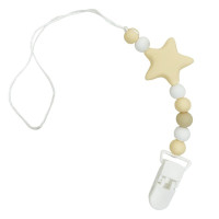 Ланцюжок для пустушки "Зірка" MGZ-0512(Biege) силіконовий (MGZ-0512(Biege))