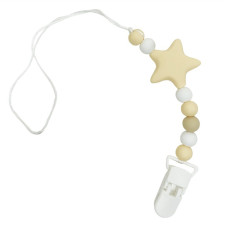 Ланцюжок для пустушки "Зірка" MGZ-0512(Biege) силіконовий (MGZ-0512(Biege))