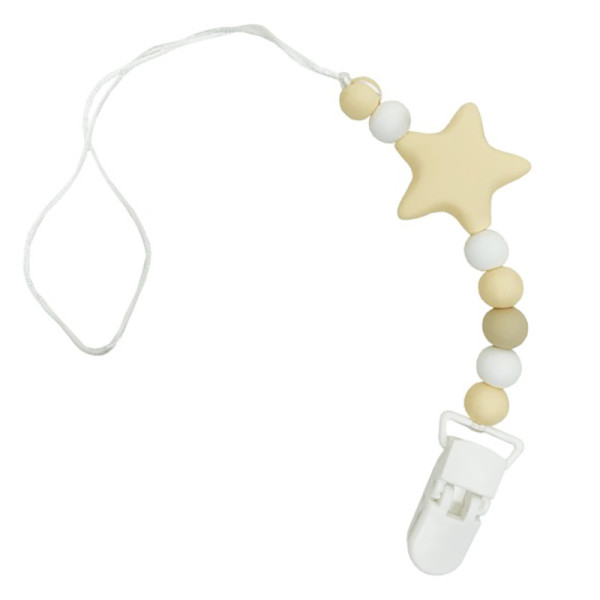 Ланцюжок для пустушки "Зірка" MGZ-0512(Biege) силіконовий (MGZ-0512(Biege))