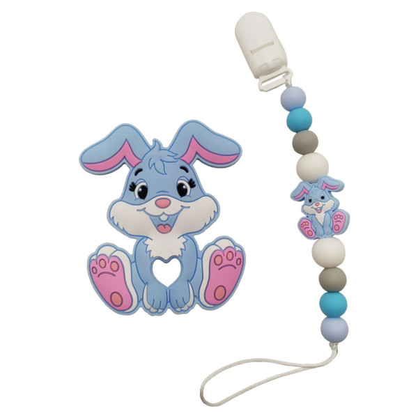 Прорізувач WD210921 Зайчик силіконове намисто  Синій (WD210921(Blue))